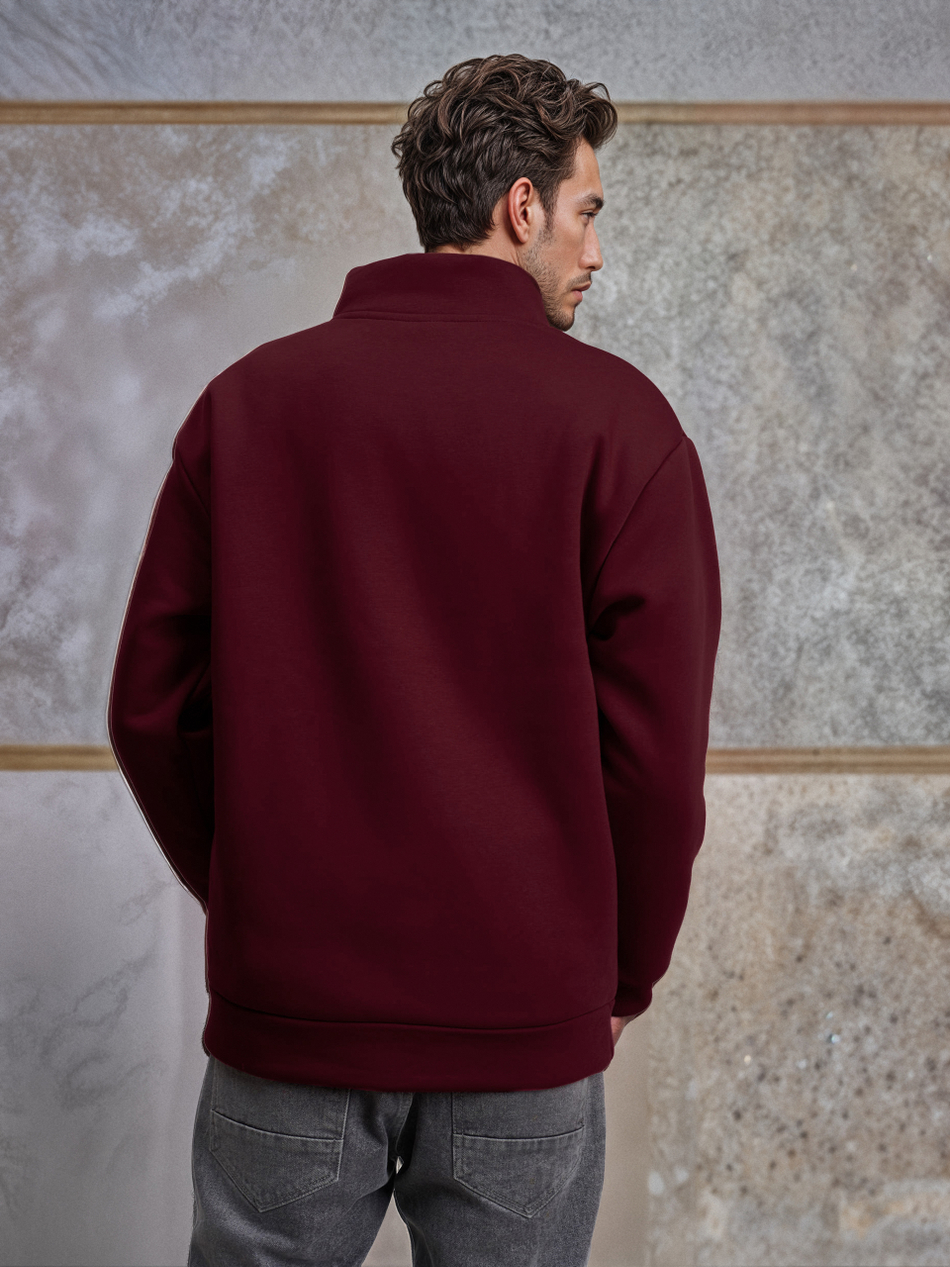 Толстовка мужская с зип-воротником "Kazan" бордо