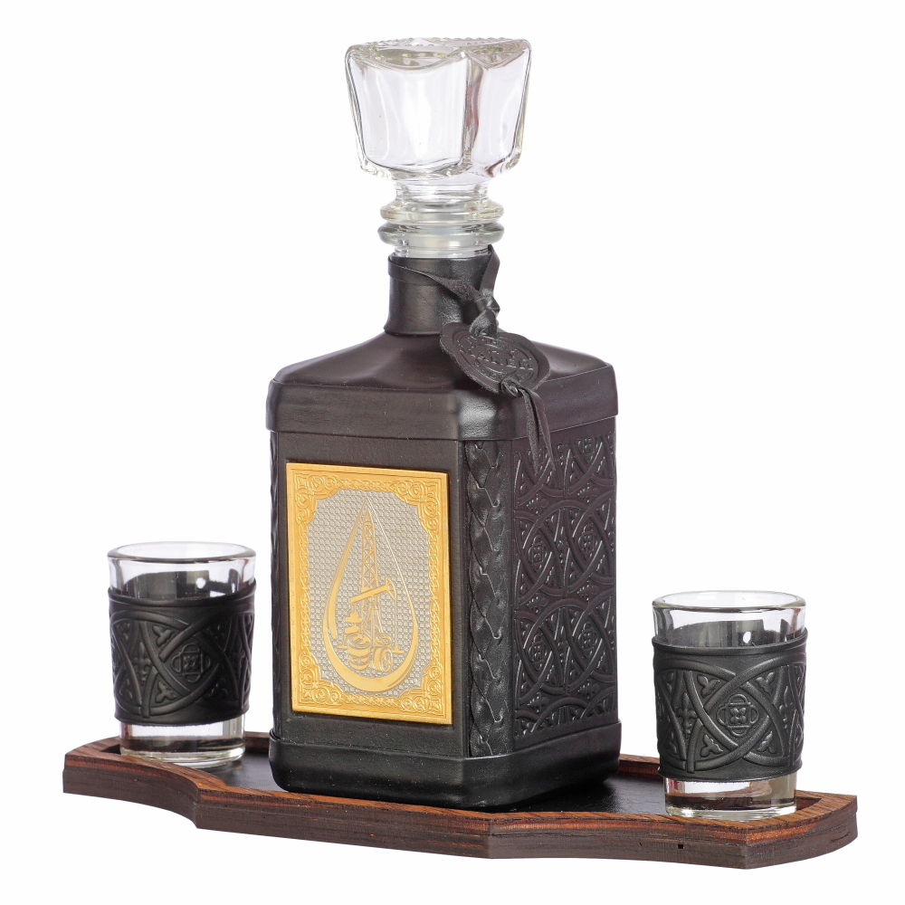 Графин «Нефтегаз-4» с накладкой покрытой золотом 999 пробы