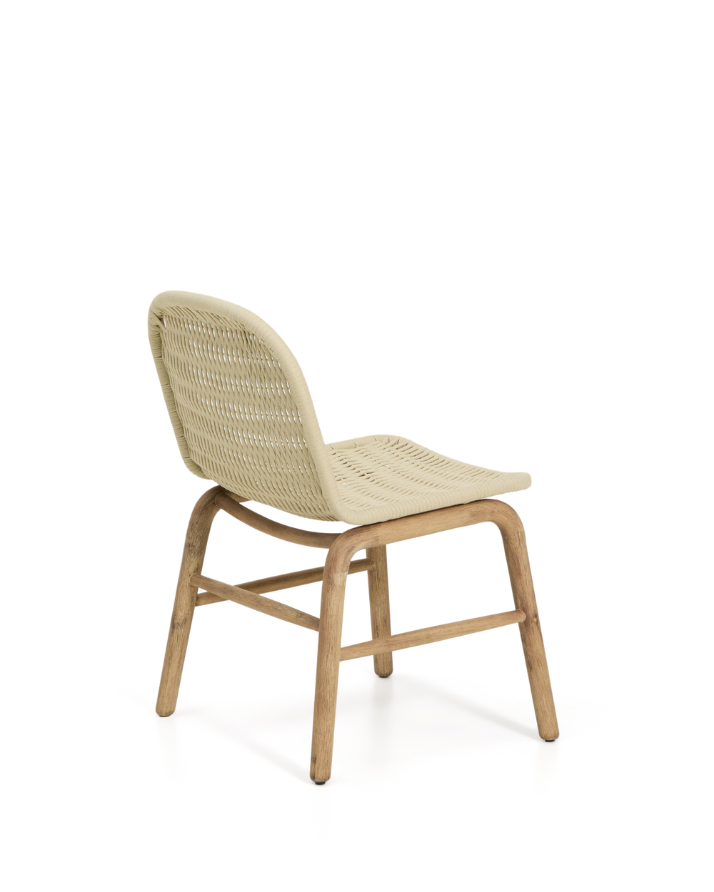 Уличный стул Alipa из массива акации и веревки кремового цвета