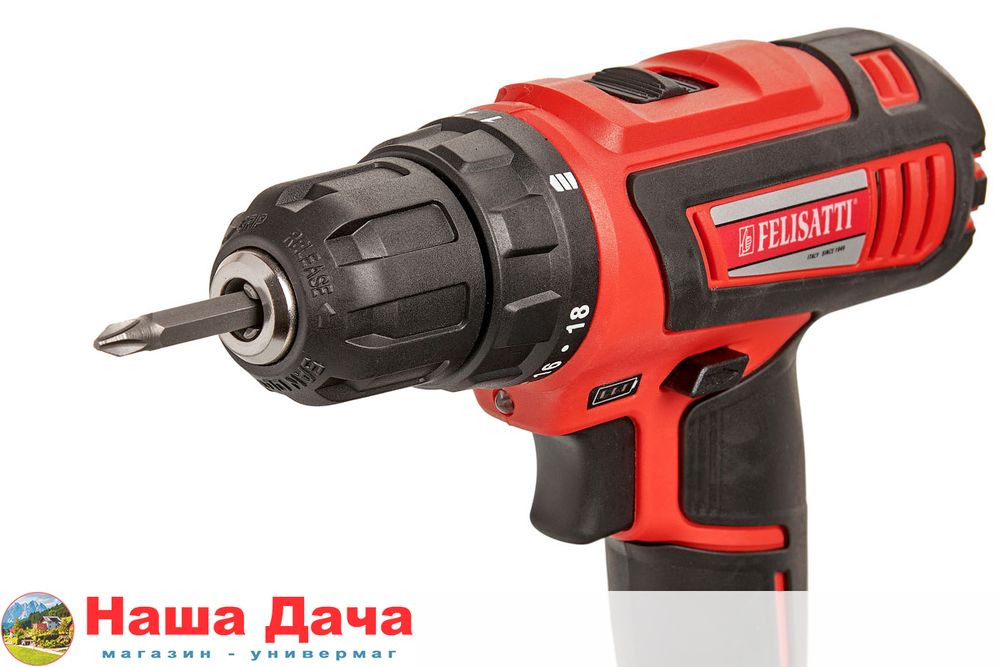 Дрель аккумуляторная-шуруповерт FELISATTI ДА-13/18Л3 (Li-ion, 2 ак.., 2,0Ач)