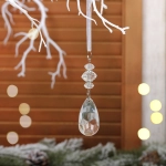 Украшение новогоднее «Сияющая капля» 10 см, Прозрачный