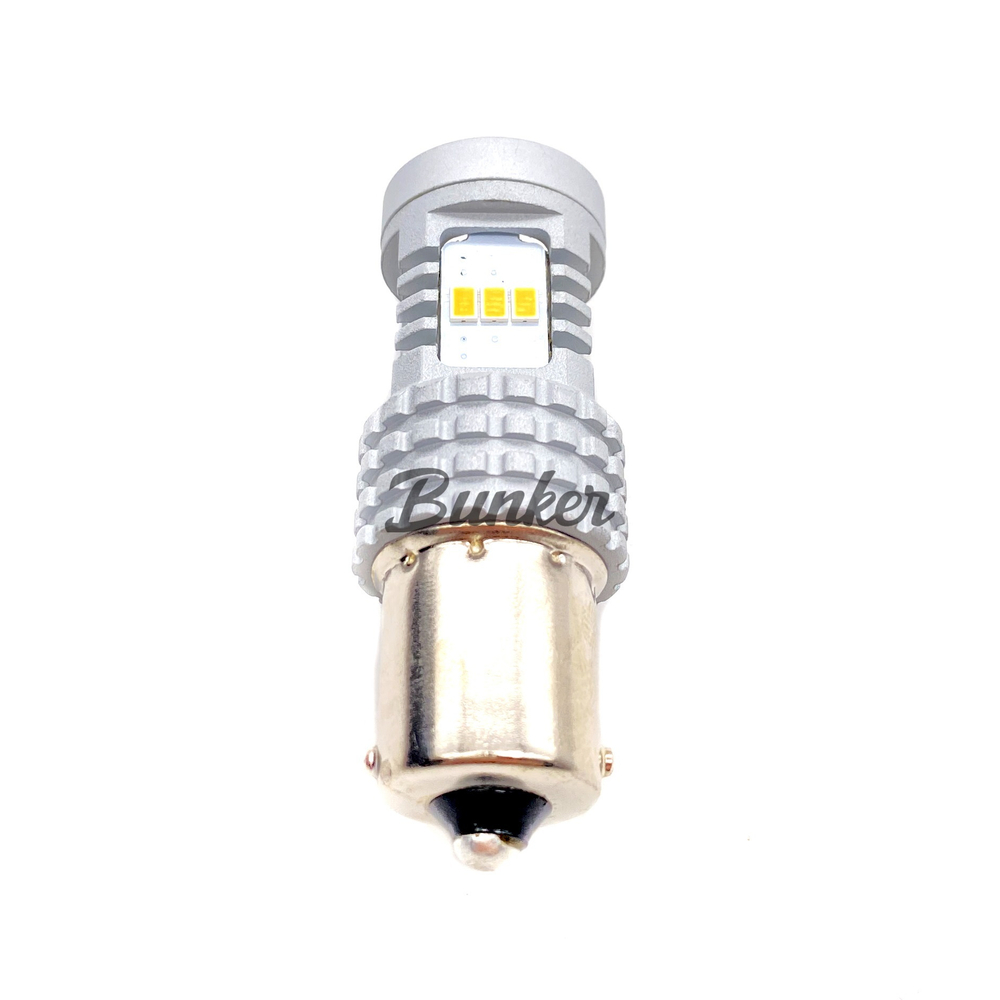 Светодиодная автомобильная LED лампа TaKiMi 1156-3020-14SMD (P21W) 180*,Оранжевый,Не полярная,12V