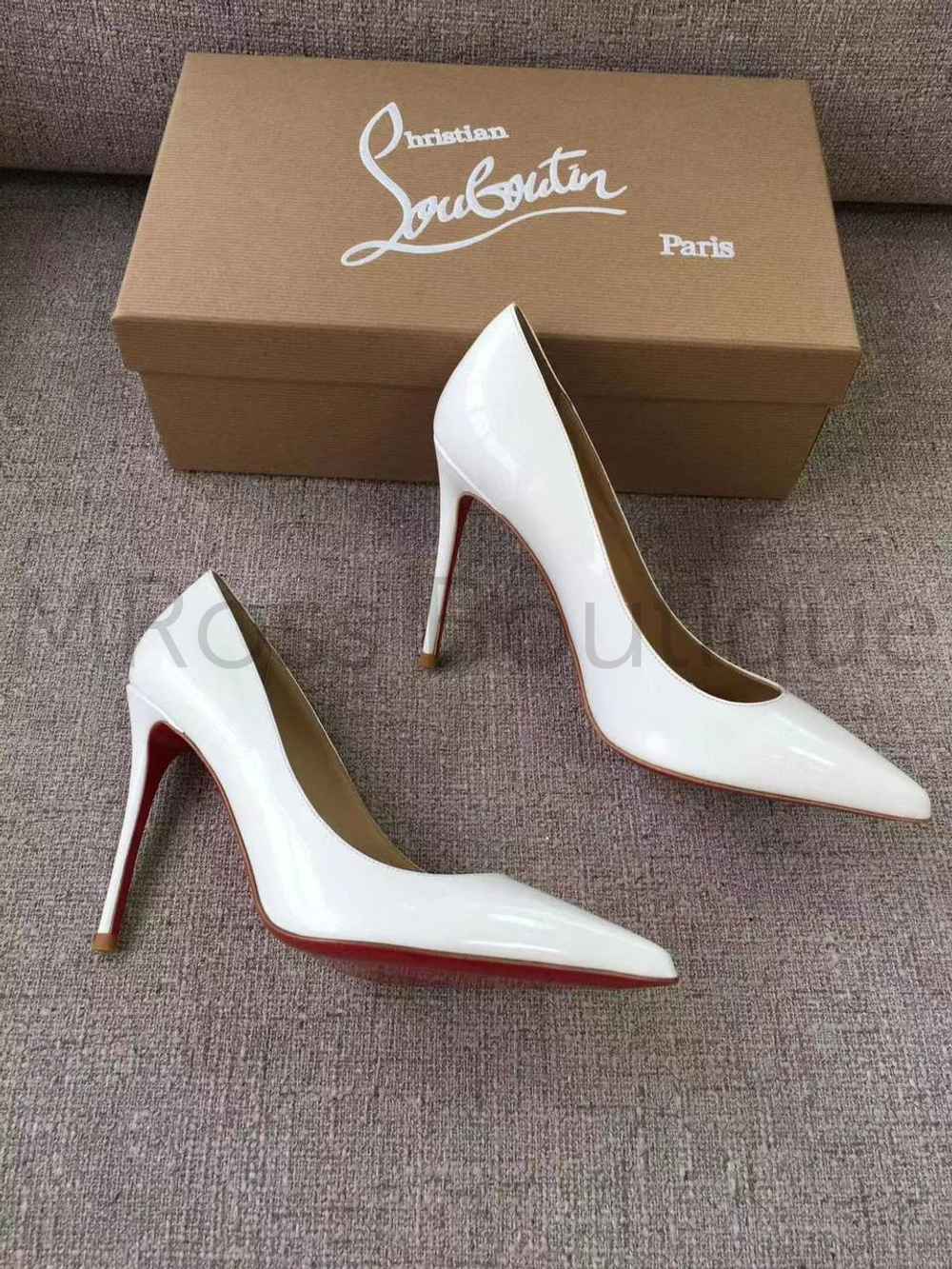 Белые туфли лодочки Christian Louboutin Kate 10 см