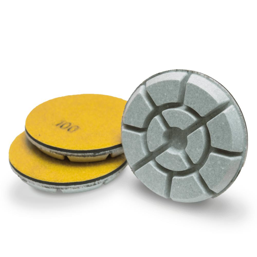 Пад алмазный полировальный TOPALMAZ белый по бетону (размер: 100*10 мм). Зернистость #50, 100, 200, 400, 800, 1500, 3000 грит