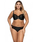 Бюстгальтер plus size с мягкими чашками с цветочным орнаментом (Размер: 75L) (Цвет: черный)