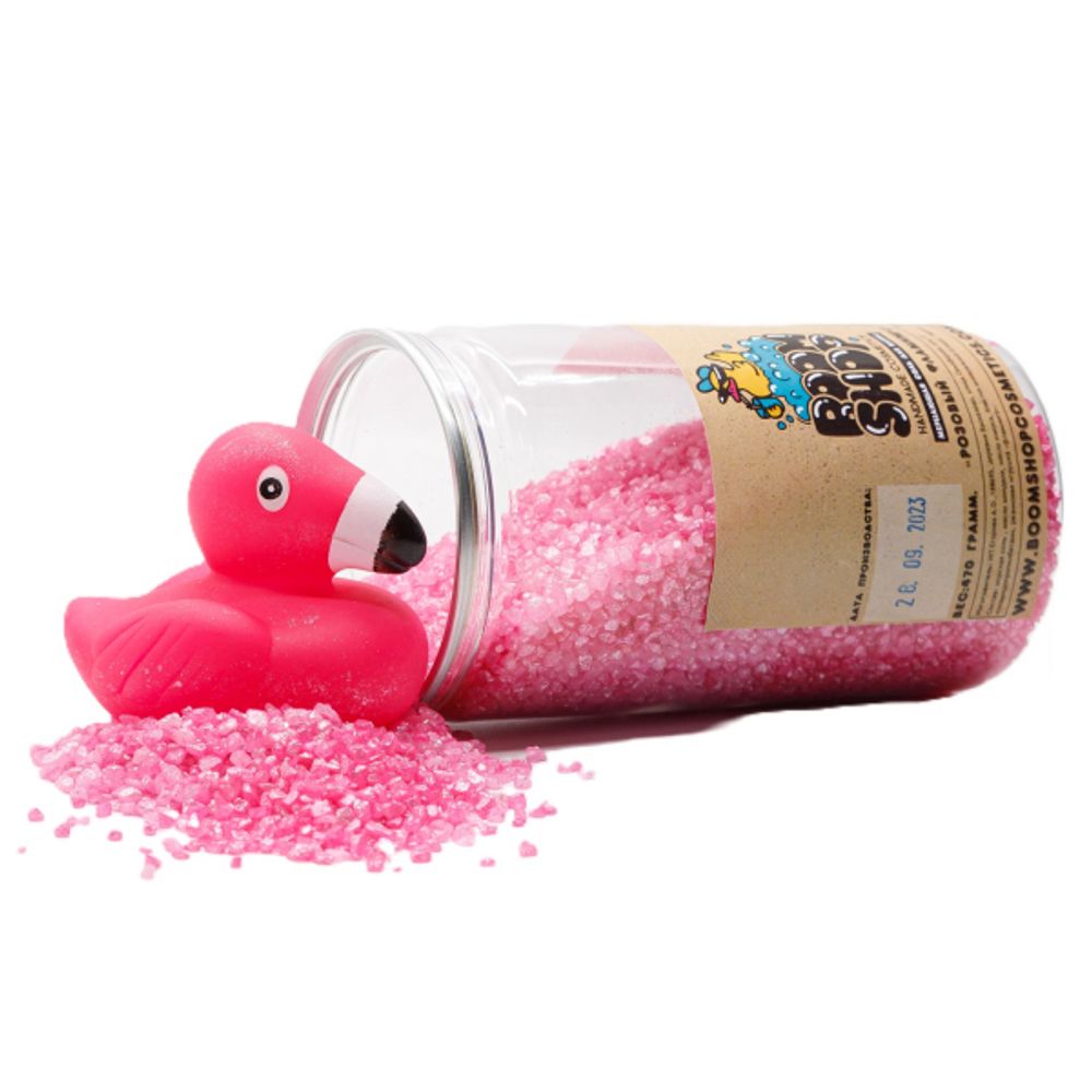 Мерцающая соль для ванны «Розовый фламинго»
