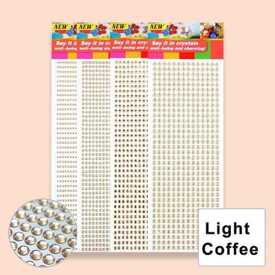 Стразы самоклеющиеся шампань на листах 4 шт размера 3 мм, 4 мм, 5 мм, 6 мм,