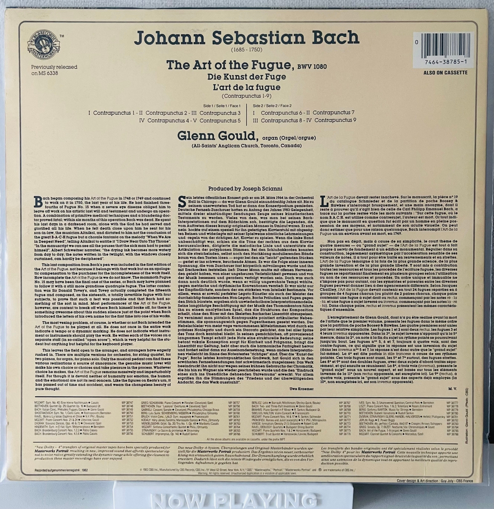 Bach Johann Sebastian - The Art Of The Fugue (Glenn Gould)