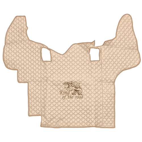 Ковры SCANIA 5 серии Р (автомат) (экокожа, бежевый, бежевый кант, коричневая вышивка)