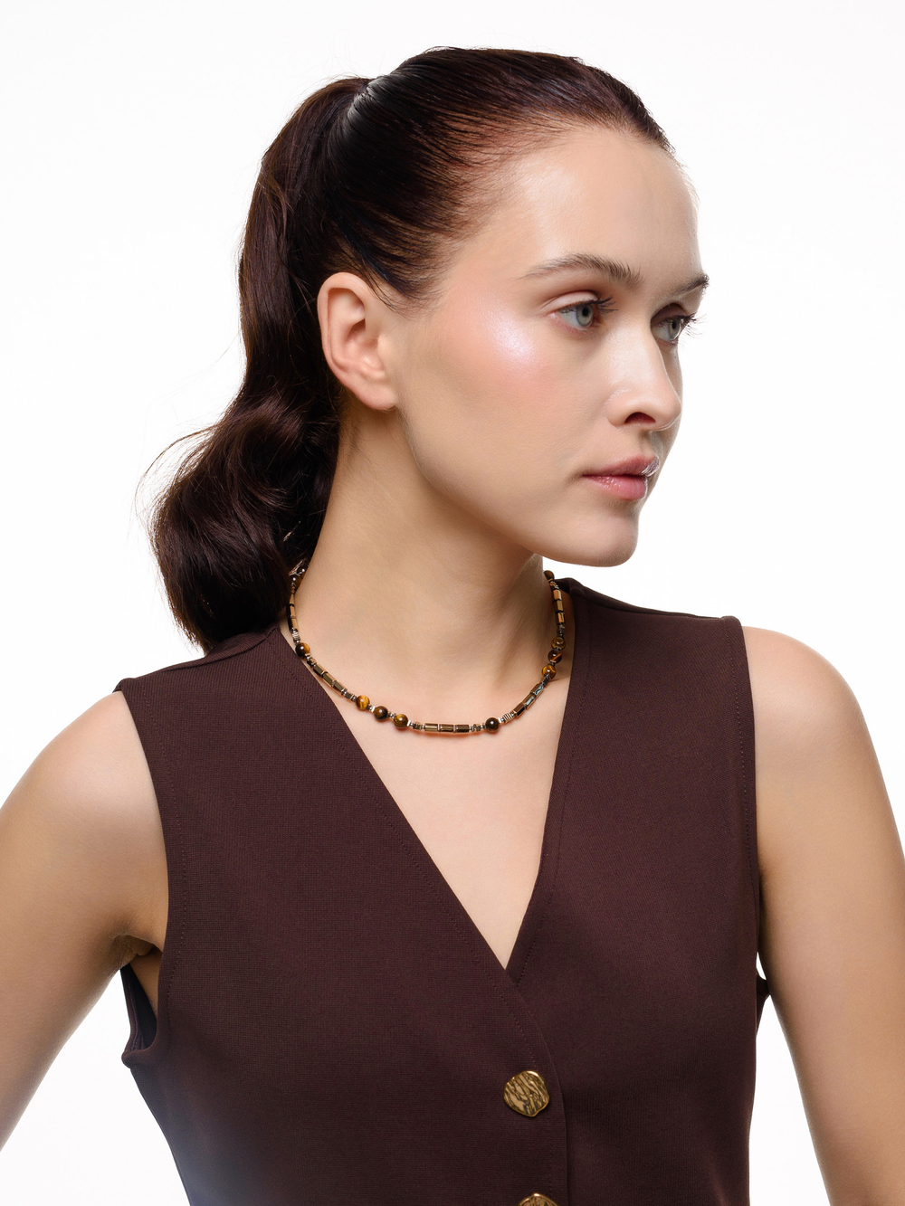 Чокер "Tiger hematite" Silver