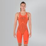 (2018) Стартовый костюм SPEEDO FASTSKIN LZR RACER X Openback Kneeskin orange/black ПОД ЗАКАЗ