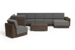 "Капри" трансформирующаяся лаунж-зона из искусственного ротанга, цвет коричневый