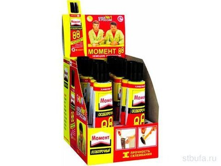 Контактный клей "Момент", (88), туба в шоу-боксе 10х30мл