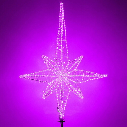 Световая макушка на елку - навершие «Роза Ветров» фиолетовая