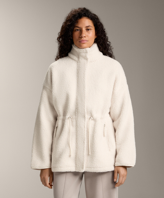 Oysho Куртка из искусственной овчины с регулируемой талией, экрю
