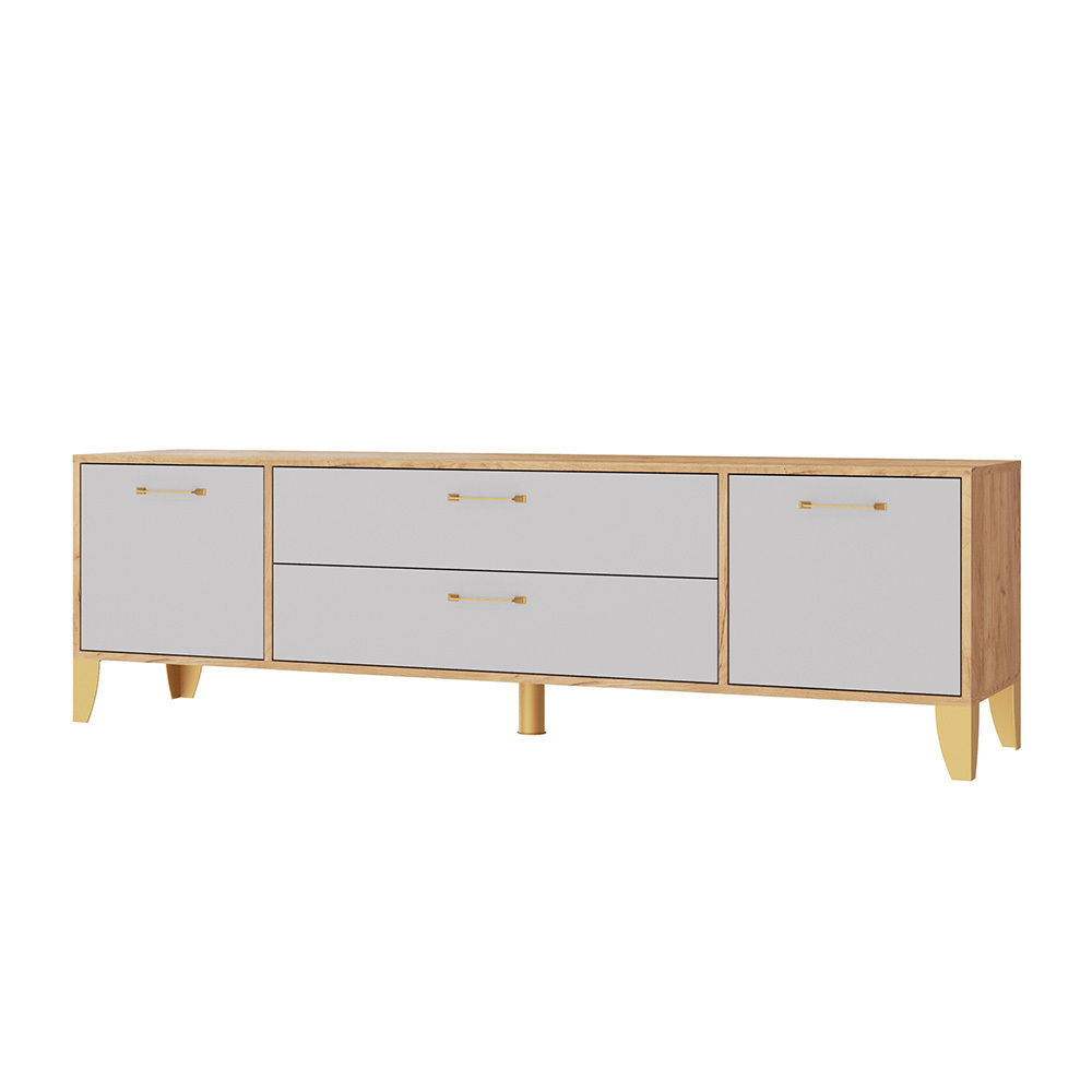 Тумба ТВ Парус-13 дуб крафт табачный/дуб крафт белый ТЭКС