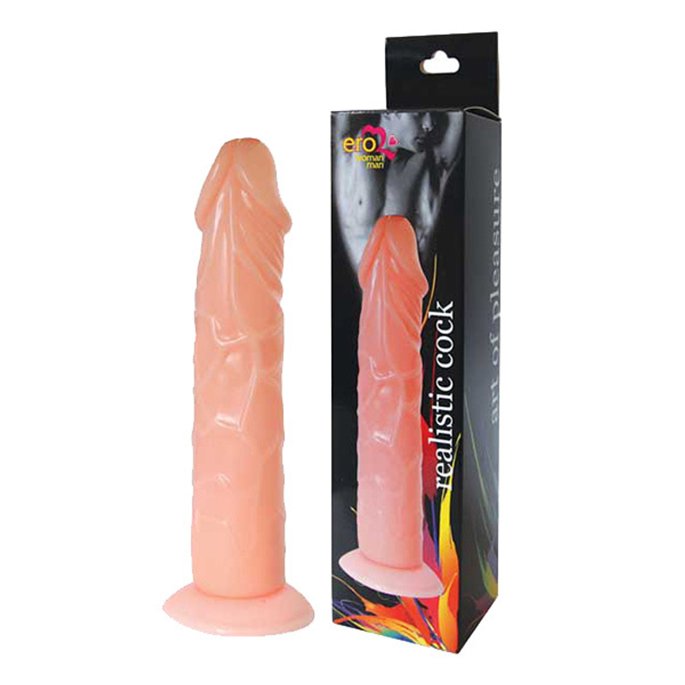 Реалистичный телесный фаллоимитатор 18,5см Bior Toys Erowoman-Eroman EE-10043