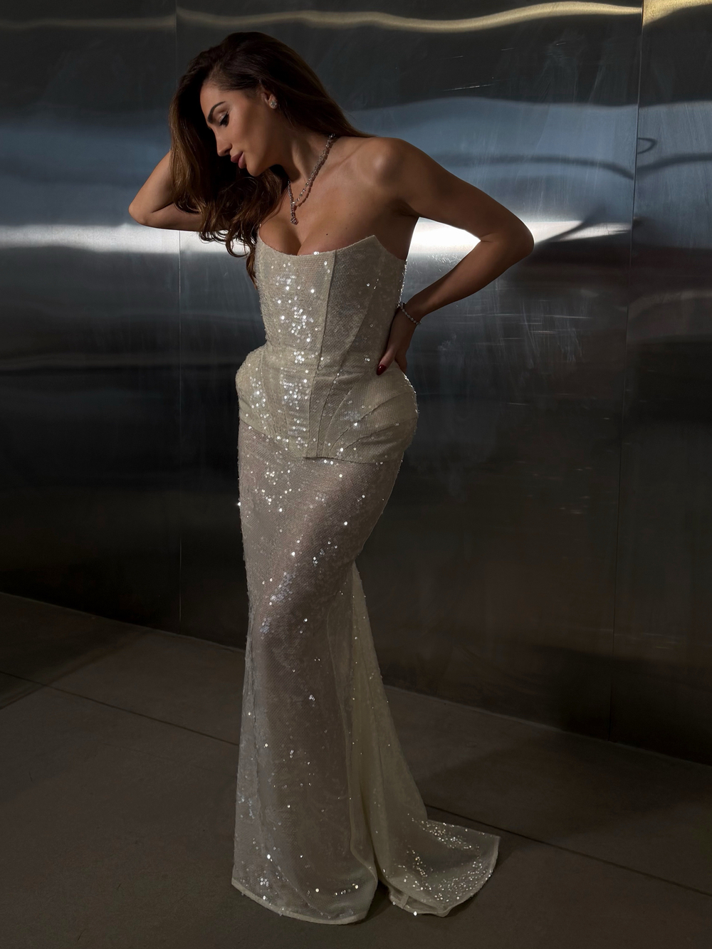 Юбка и корсет с пайетками