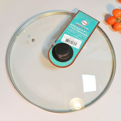 Крышка 32см стеклянная с пластиковой ручкой, TimA