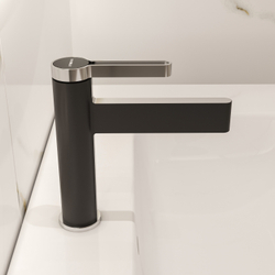 Смеситель для раковины STWORKI Лександ S09010BC матовый черный, хром