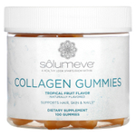 Solumeve, Жевательные мармеладки с коллагеном, без желатина, со вкусом тропических фруктов, 100 жевательных таблеток