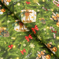 Бумага упаковочная глянцевая "Новогодние игрушки", 70 х 100 см