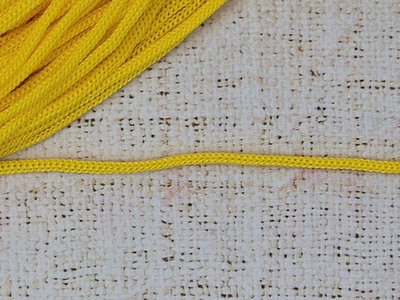 Шнур полипропиленовый вязаный 5 мм, жёлтый