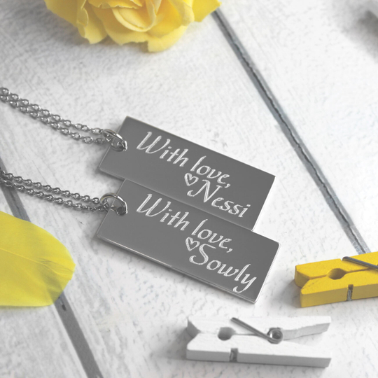 Парные вертикальные жетоны с гравировкой на заказ (медно-никелевый сплав)