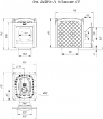 Печь для бани Былина-24 Ч Панорама