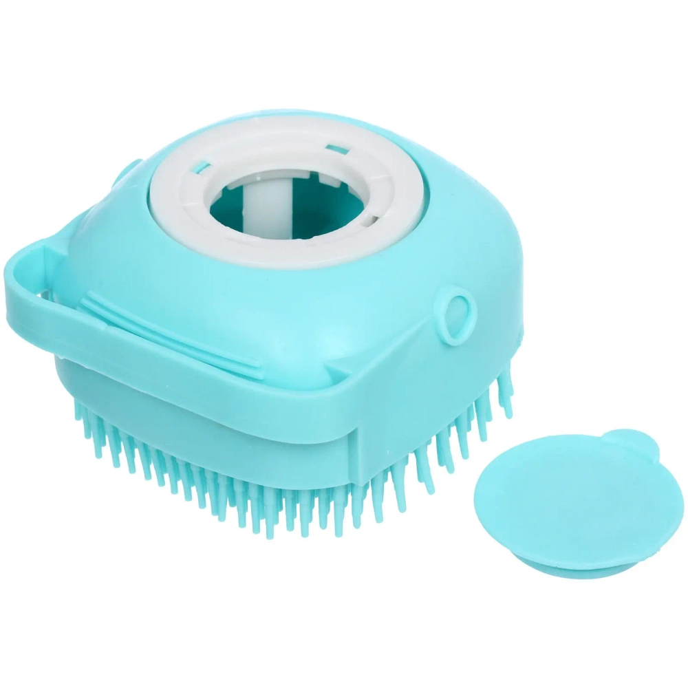 Щетка для вычесывания шерсти и мытья «Счастливый хвост!», цвет синий, 8*4,5см (коробка)