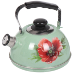 Чайник сталь, эмал, 2.5 л, свист, подв ручк, Рубин, Селадон, в асс, TM04/25/10/04