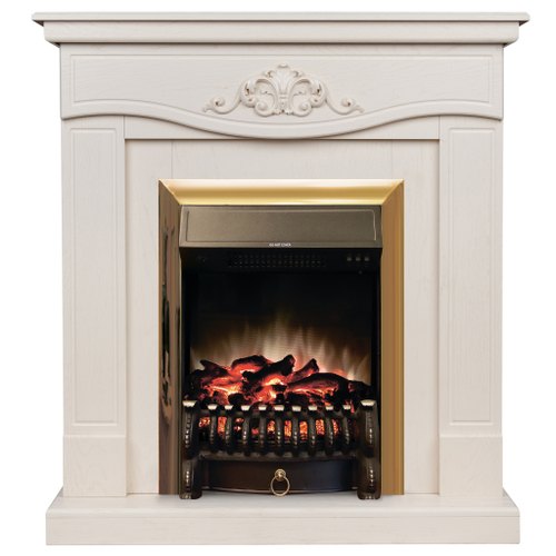Каминокомплект Real Flame Junona WT с очагом Fobos Lux Brass