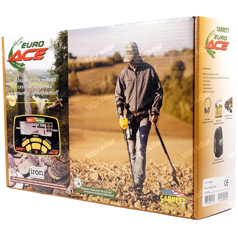 Металлоискатель Garrett ACE 350 Euro (+Pro-Pointer AT+ чехол для катушки 8,5х11)