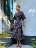 Платье Тюлип цветочный шоколад