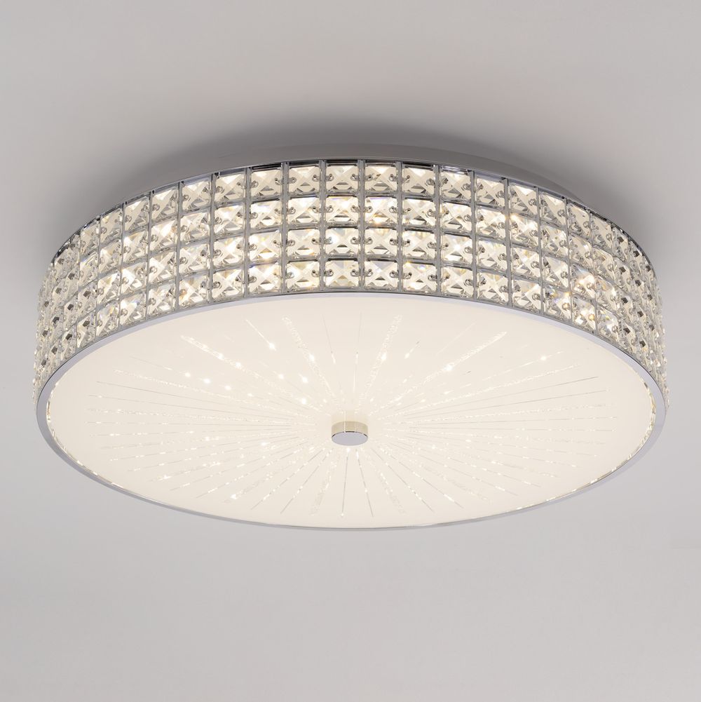 Citilux Портал CL32418G1 LED RGB Люстра хрустальная с пультом Хром