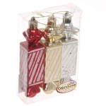 Ёлочные игрушки «Конфетки праздничные» 12 см (набор 3 шт), красный, золото, серебро