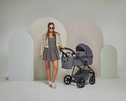 Детская коляска Adamex Delta Natura 2 в 1 DN-10-STONE (Т.СЕРЫЙ)