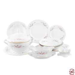 Столовый сервиз на 6 персон Bernadotte Серая роза золото 27 предметов