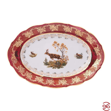 Блюдо овальное Repast Охота красная Мария-тереза 28 см