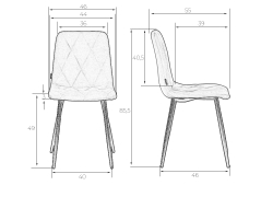 Стул обеденный DOBRIN CHILLY ROMBO, Розовый Simple 03, основание белый