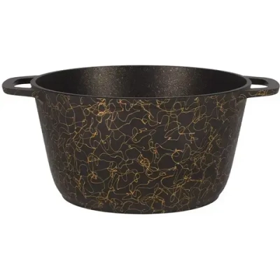 Кастрюля 2,5л «Грация»(черный/золото) со стеклянной крышкой кчз25а