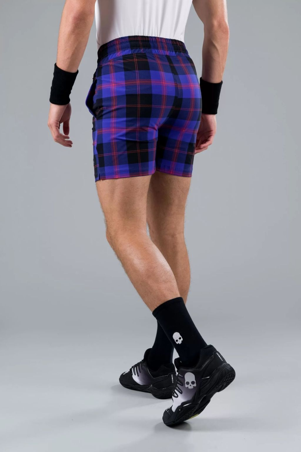 Мужские теннисные шорты Hydrogen Tartan Shorts - purple/black