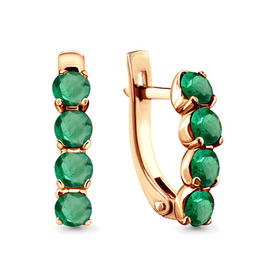 941194к Серьги из Золота с изумрудами из коллекции "Дежавю"