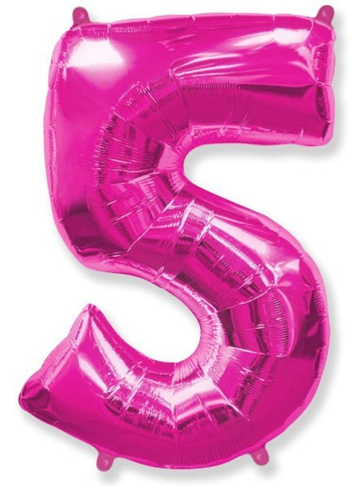 Цифра "5" фуксия