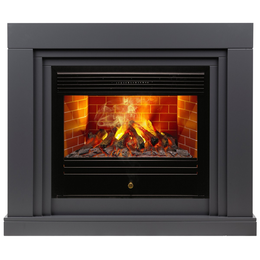 Электрокамин RealFlame Stanley 26 GR серый с очагом 3D Novara