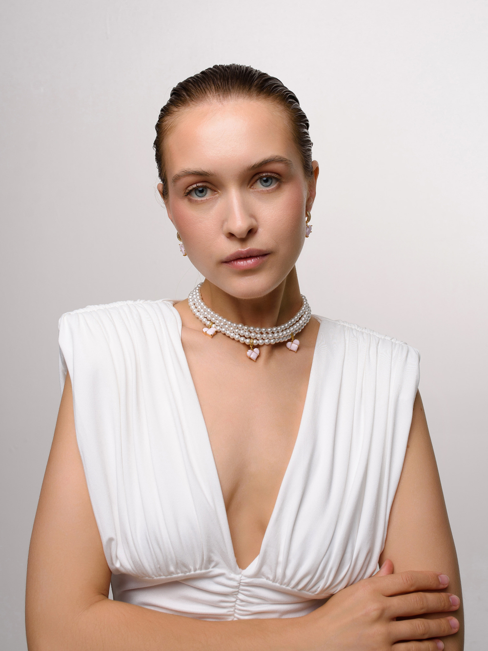 Серьги "Queen Pink Soul " Gold