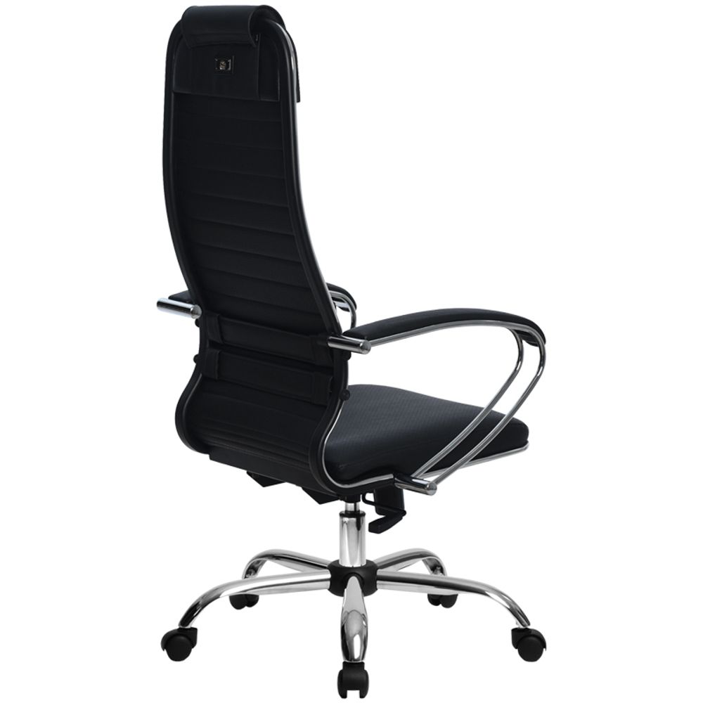 Кресло руководителя Метта "S" SU-1-BK комплект 17, CH, экокожа перф. черн. №48, топ-ган (101/003, 131/003)