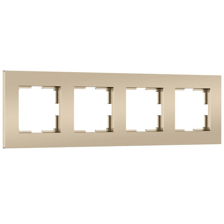 Рамка на 4 поста Slab шампань софт W0042911 a071627