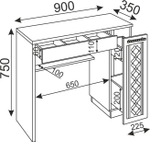 Туалетный столик с зеркалом, ящиками Белый Поры Дерева, Тиффани, 90х35х75 см RINNER мебельная фабрика