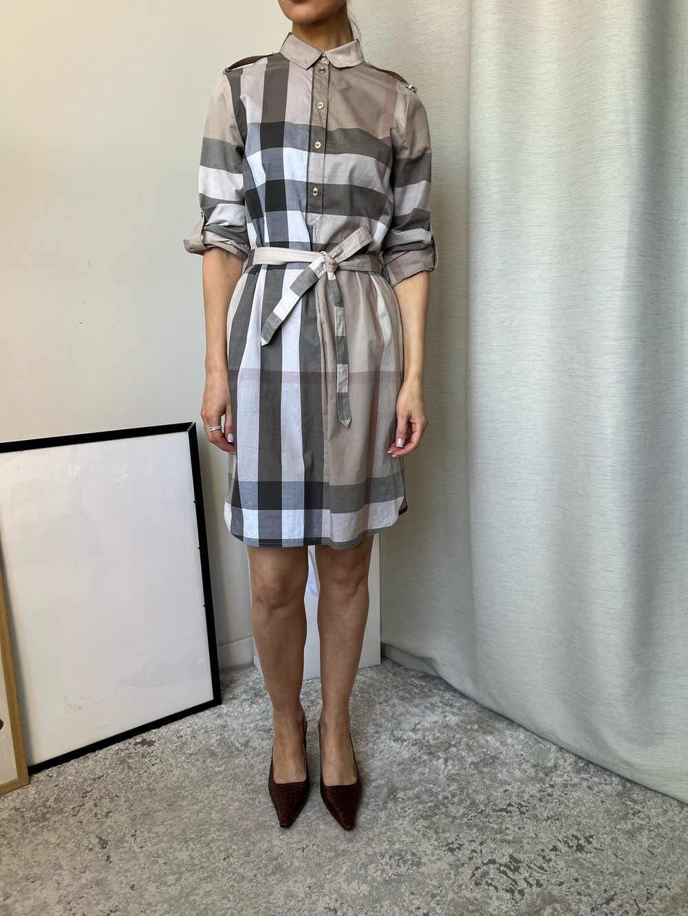 Хлопковое платье Burberry, S